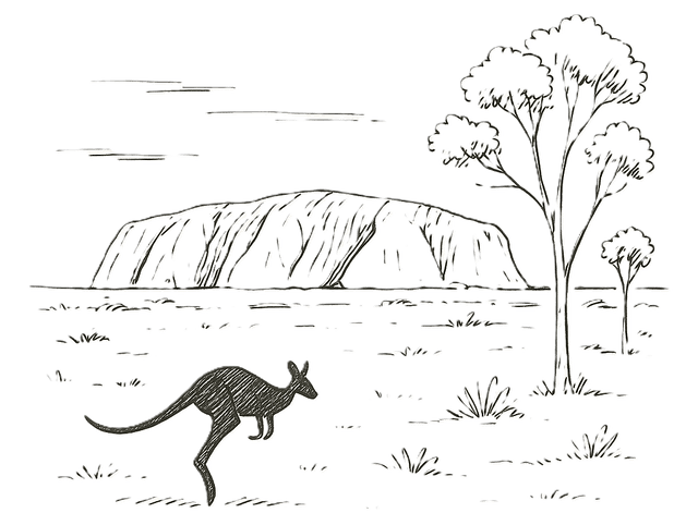 Australia travel sketch