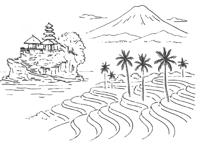 Indonesia travel sketch